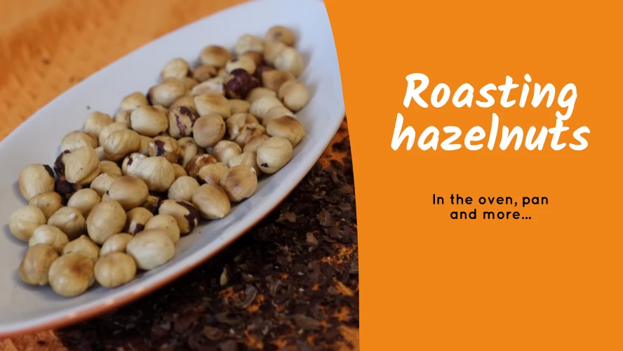 A plate with roasted hazelnuts