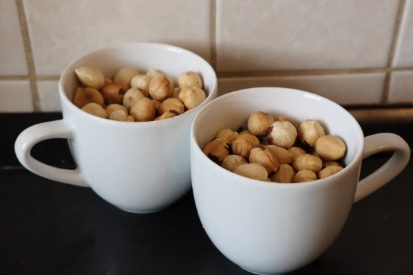 Two cups of hazelnuts