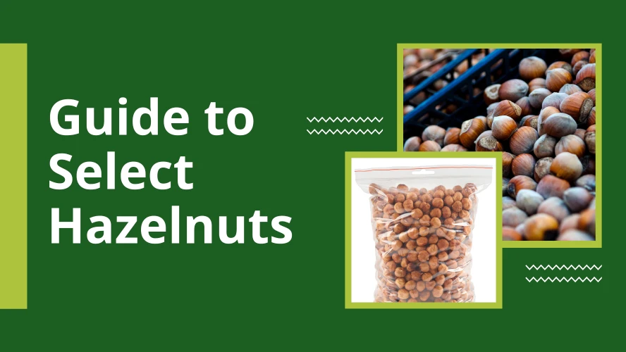 Hazelnuts at the grocery store, both shelled and in-shell